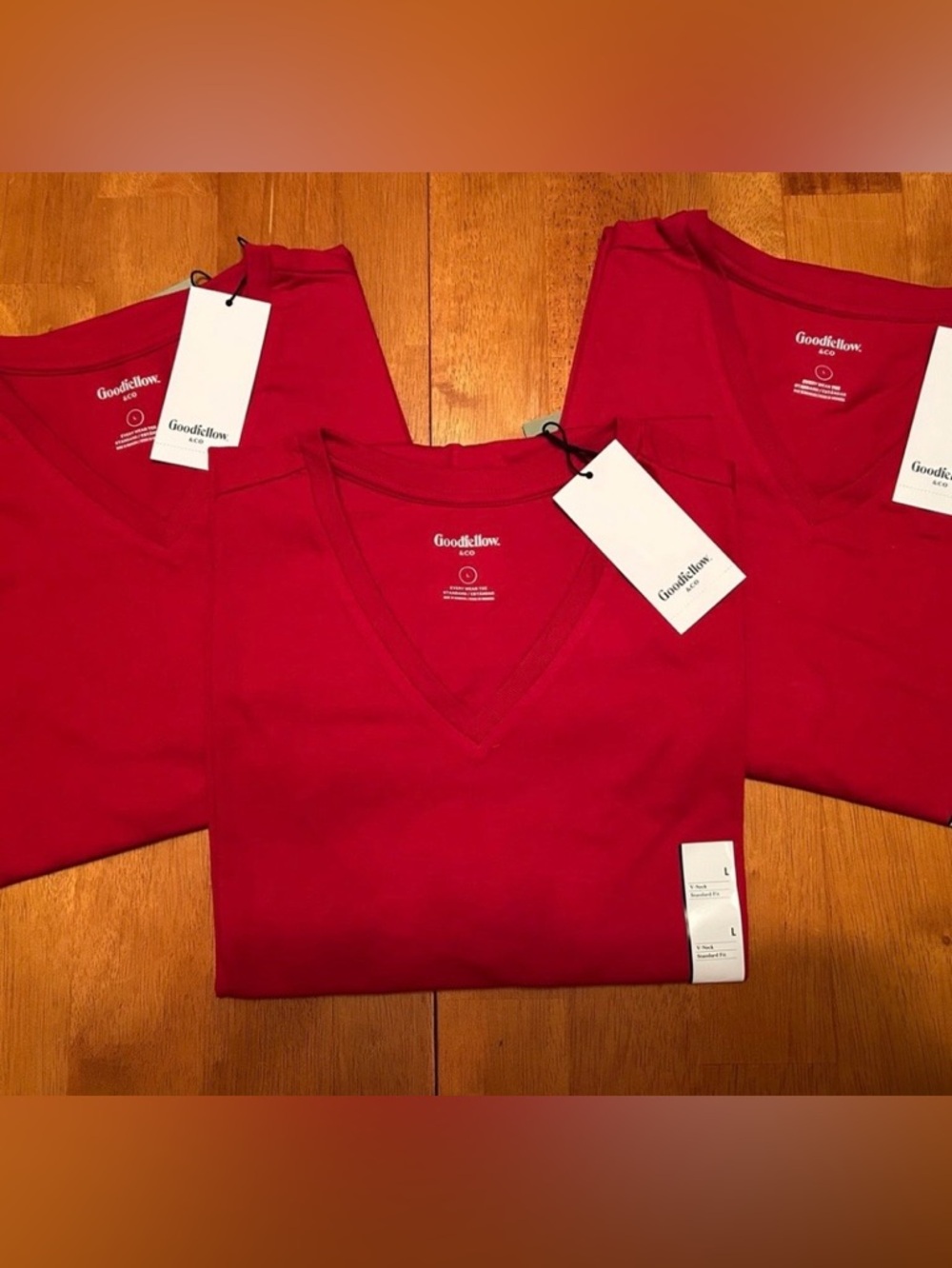 Bundle of 3 Goodfellow Red V-Neck T-Shirt